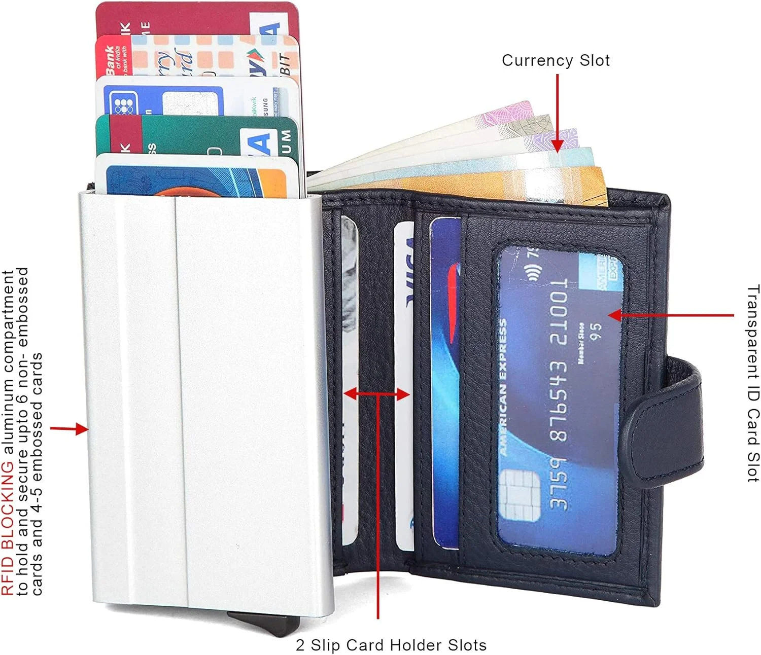 جاکارتی چرمی آبی رنگ Wildhorn India مدل WHCRD001 مناسب برای آقایان و بانوان با قابلیت RFID جاکارتی چرمی آبی رنگ Wildhorn India مدل WHCRD001 مناسب برای آقایان و بانوان با قابلیت RFID