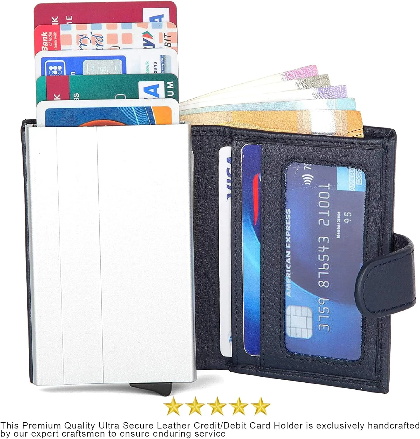 جاکارتی چرمی آبی رنگ Wildhorn India مدل WHCRD001 مناسب برای آقایان و بانوان با قابلیت RFID جاکارتی چرمی آبی رنگ Wildhorn India مدل WHCRD001 مناسب برای آقایان و بانوان با قابلیت RFID