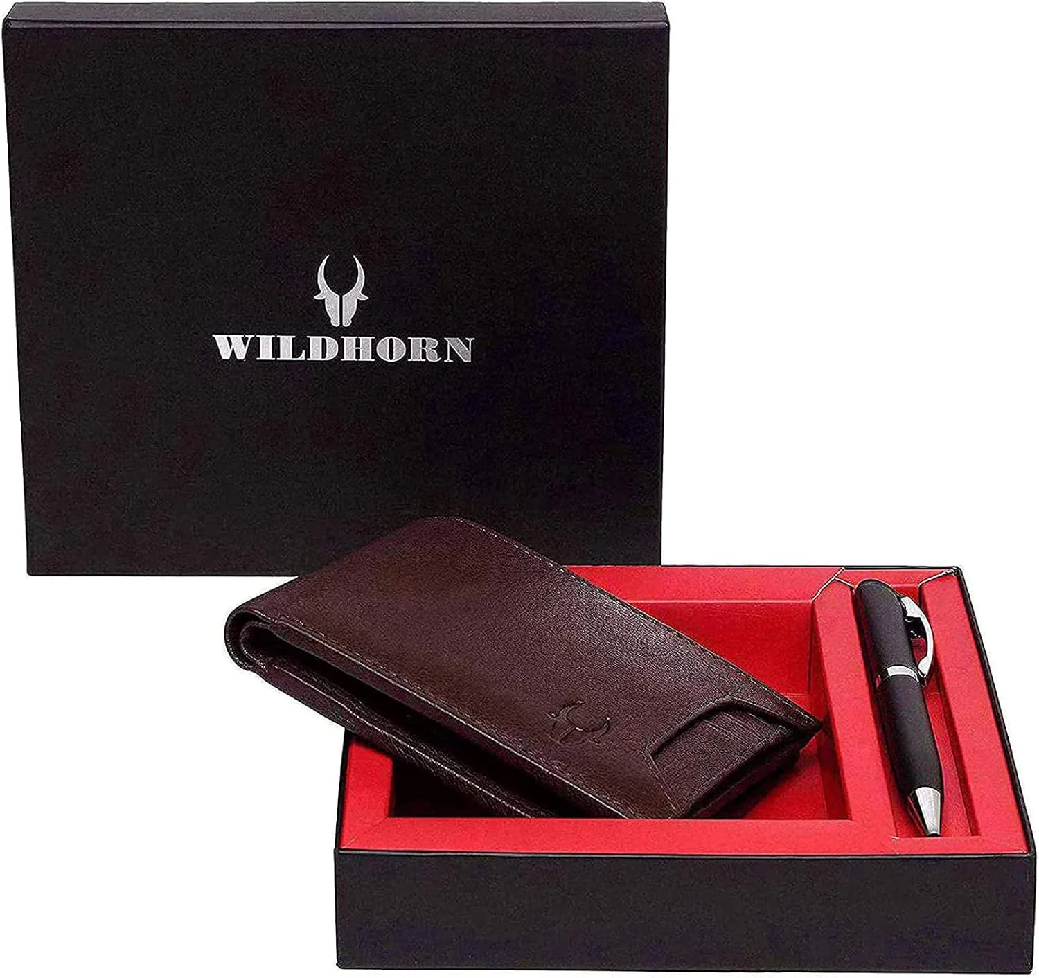 کیف پول چرمی مردانه WildHorn | دوخت فوق العاده قوی | 2 محفظه اسکناس
