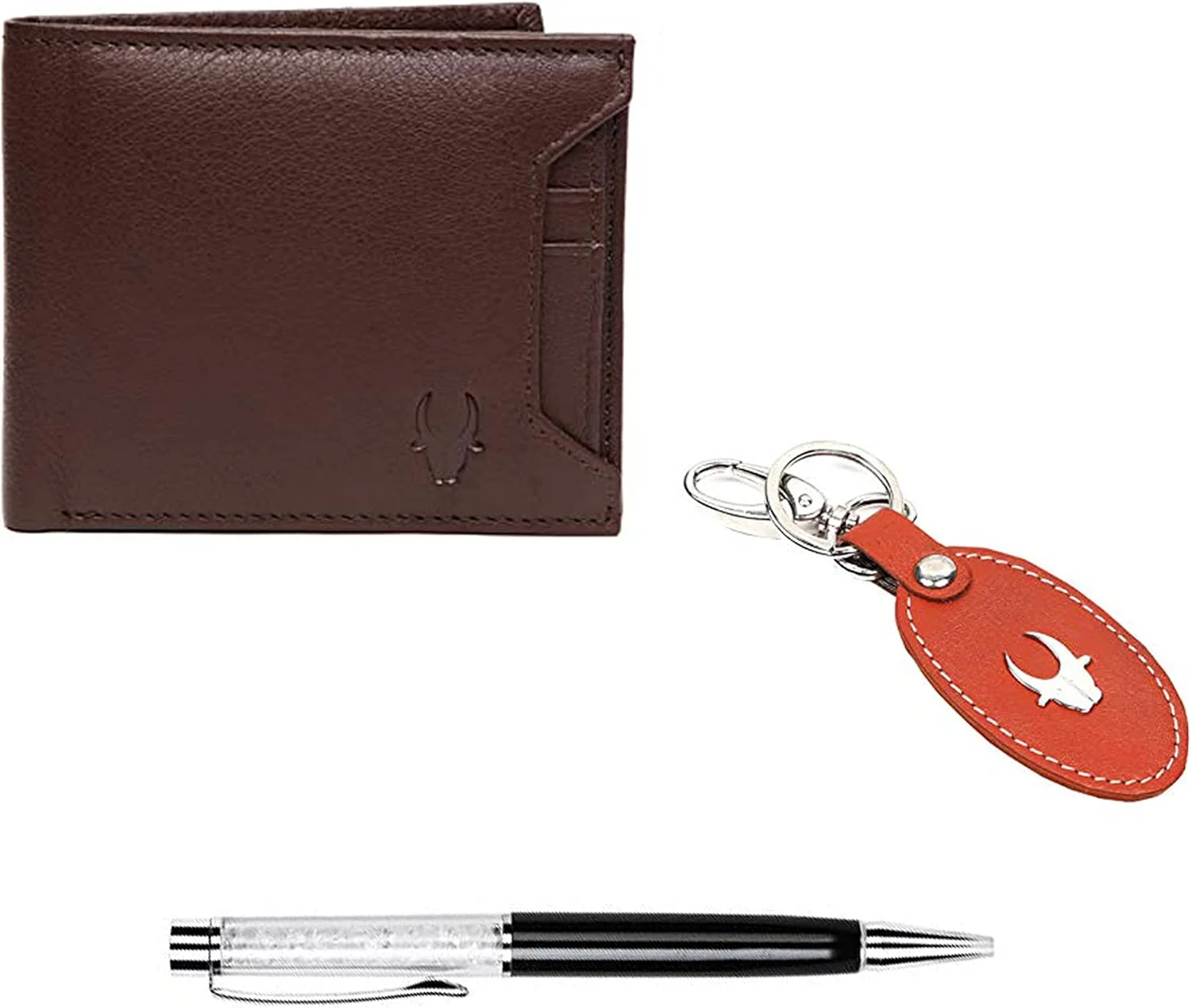 جعبه هدیه مردانه WildHorn I ست هدیه ترکیبی کیف پول چرمی، جاکلیدی و خودکار I هدیه برای دوست، دوست پسر، شوهر، پدر، پسر و غیره