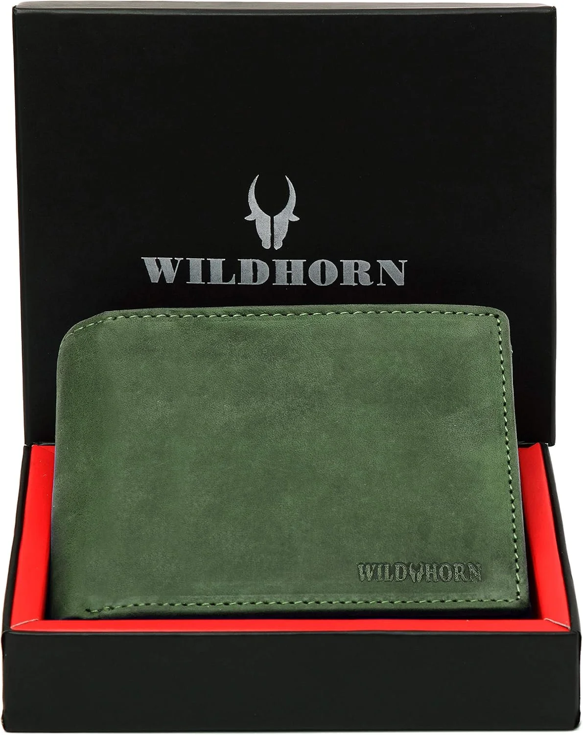 کیف پول مردانه چرم سبز Wildhorn Wildhorn India (مدل Wh2080 Green Hunter)