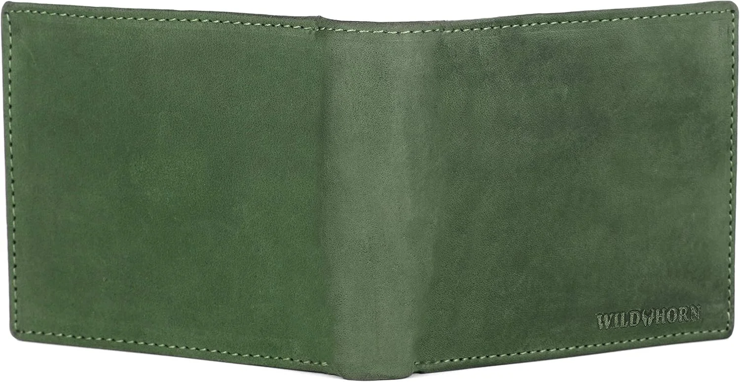 کیف پول مردانه چرم سبز Wildhorn Wildhorn India (مدل Wh2080 Green Hunter)
