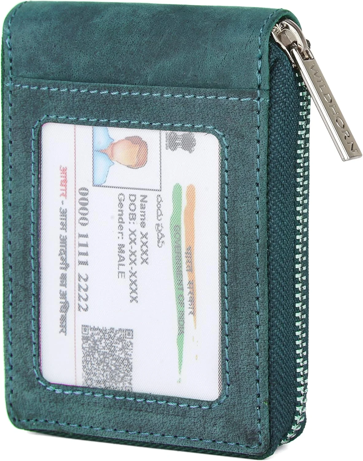 کیف پول چرم مردانه WildHorn با قابلیت مسدود کردن RFID | کیف پول چرم عمودی نگهدارنده کارت اعتباری/ نقدی مردانه