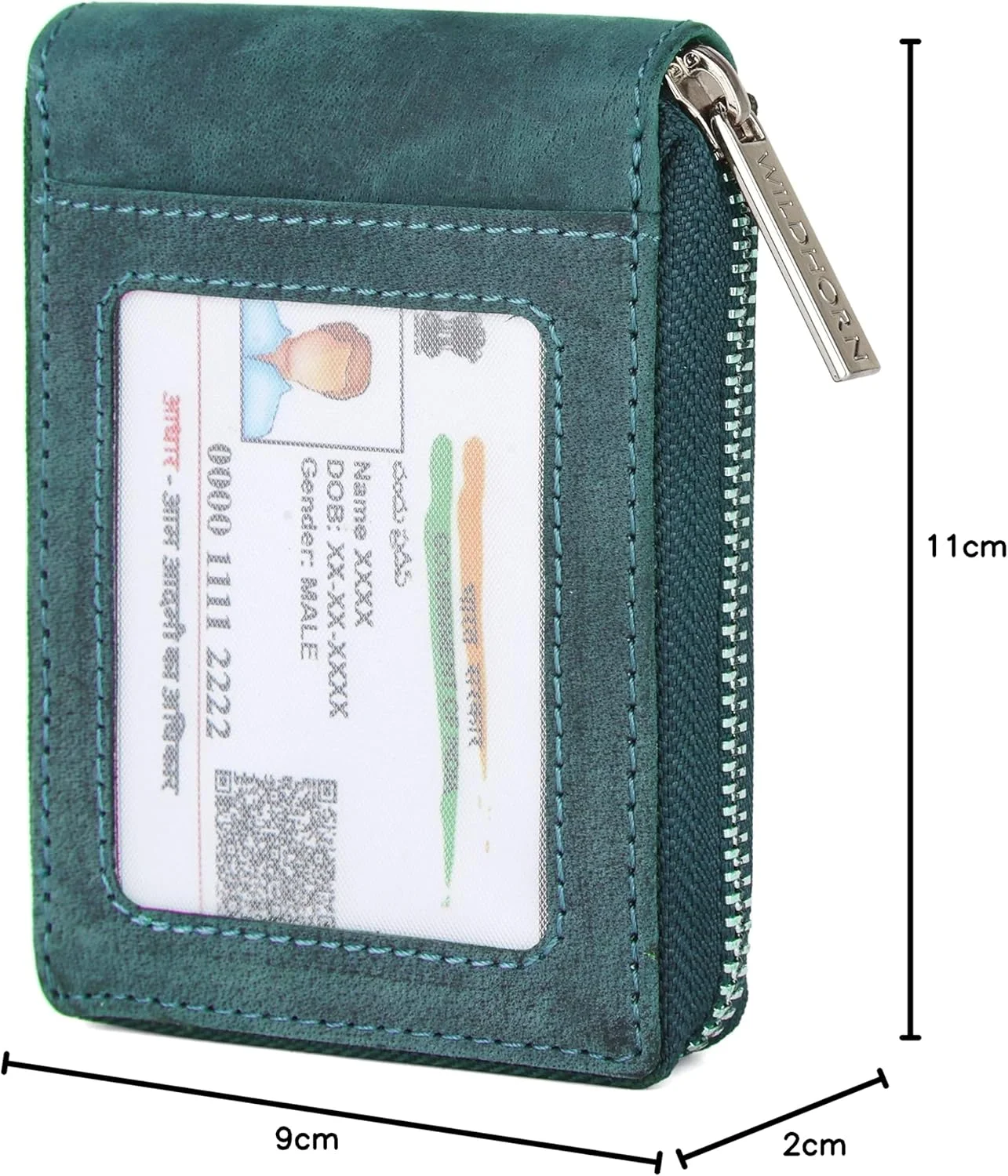 کیف پول چرم مردانه WildHorn با قابلیت مسدود کردن RFID | کیف پول چرم عمودی نگهدارنده کارت اعتباری/ نقدی مردانه