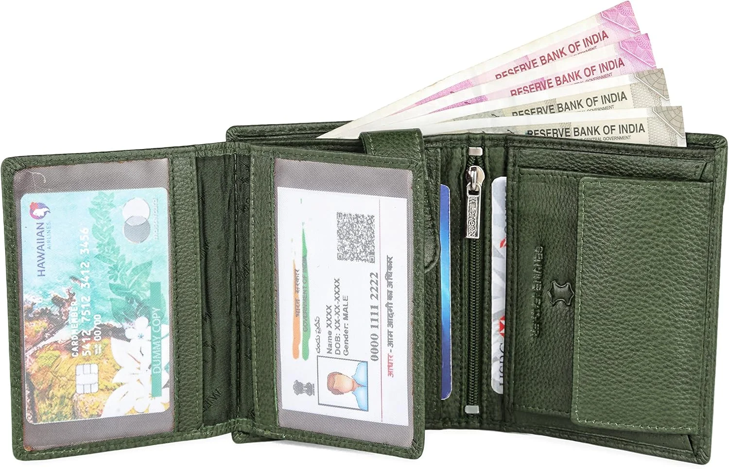 کیف پول چرمی مردانه WildHorn با دوخت فوق العاده قوی، دست ساز، مسدود کننده RFID، سایز One Size