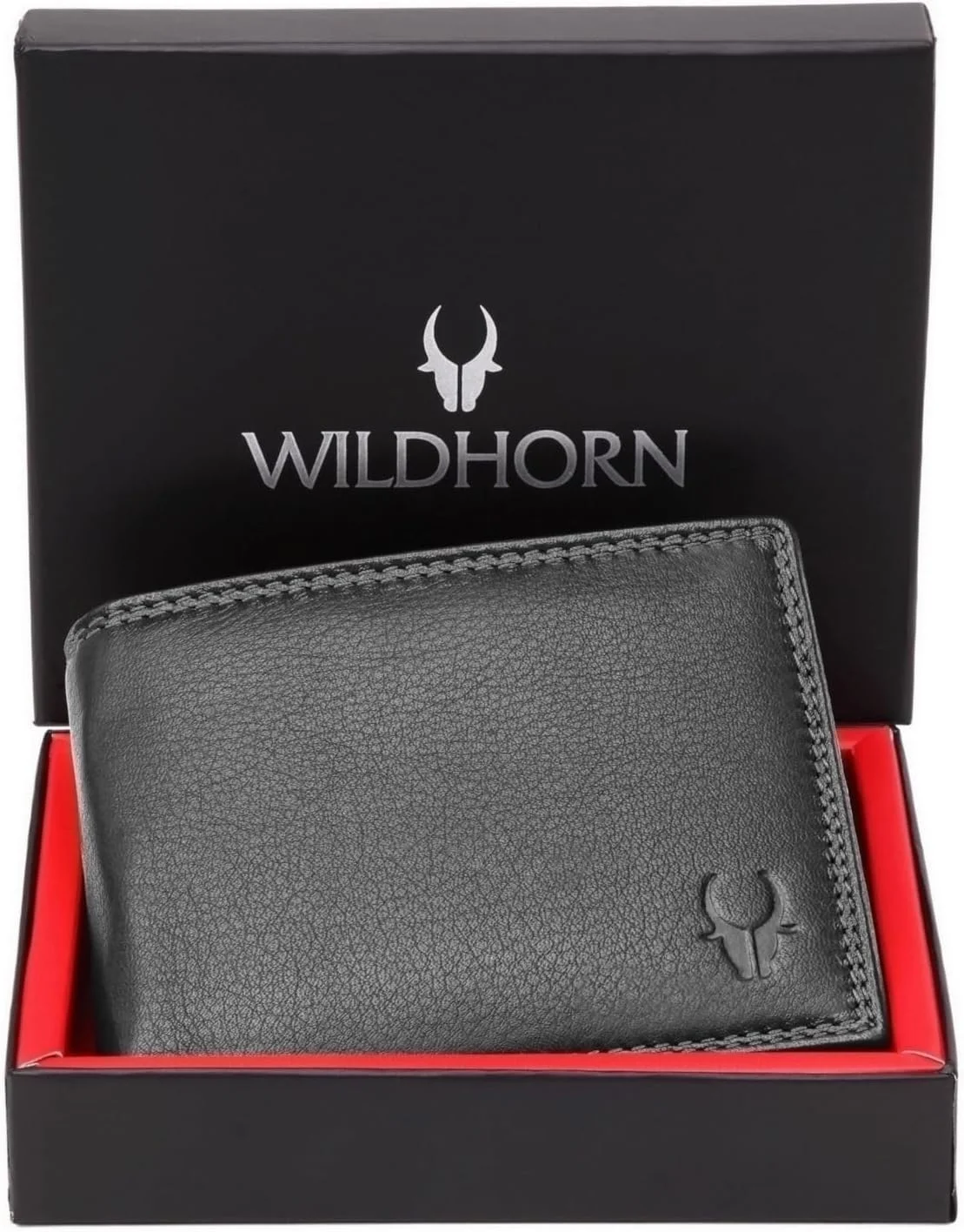 کیف پول چرمی مردانه WildHorn محافظت شده با RFID (مشکی)