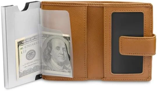 کیف کارت اتوماتیک مردانه Police، محافظ RFID، طراحی باریک، چرم و چرم مصنوعی، رنگ های متنوع، محافظ کارت آلومینیومی، طراحی مدرن کیف پول (Javlon Tan)