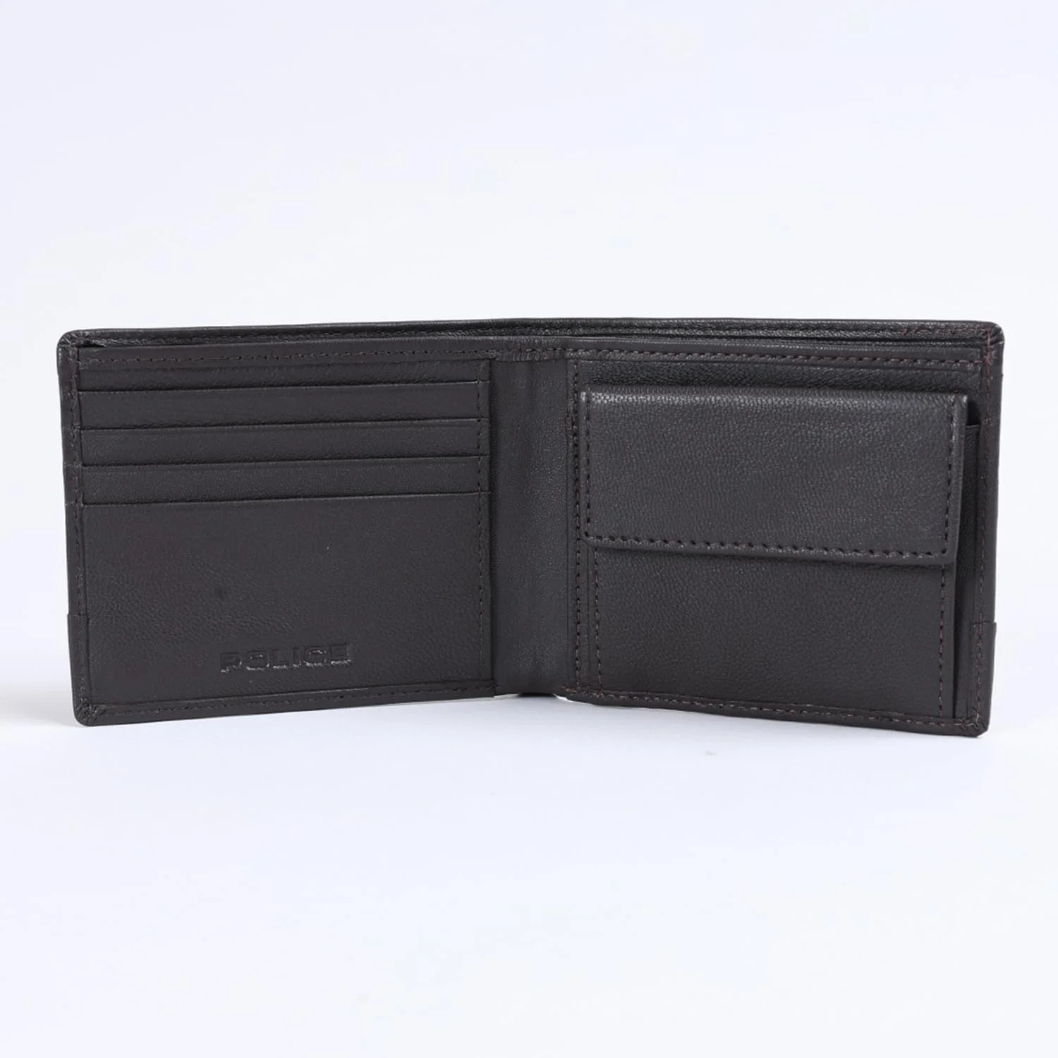 کیف پول مردانه پلیس مدل Nadre-Bi-Fold خاکستری و قهوه ای از جنس نایلون | 4 جای کارت | 2 جیب داخلی و 2 محفظه اسکناس تمام قد