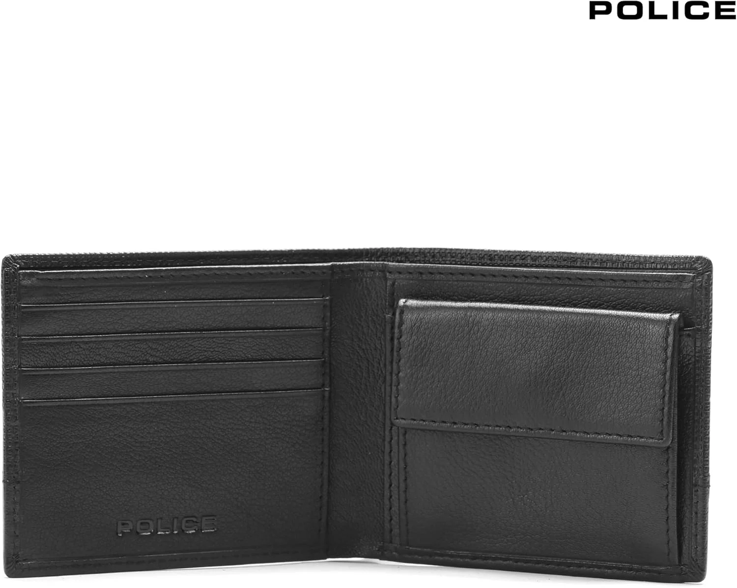 کیف پول چرمی مردانه پلیس مدل Bi-Fold با جای سکه، طراحی ممتاز، هدیه برای آقایان، مشکی، PT7248072_6-1