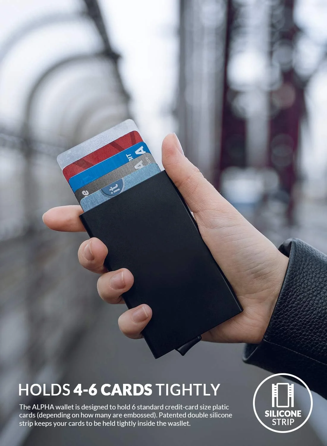 کیف پول پاپ آپ VULKIT، جاکارتی باریک و مینیمالیستی برای مردان و زنان، محافظ RFID، قاب فلزی کوچک، رزگلد، باریک