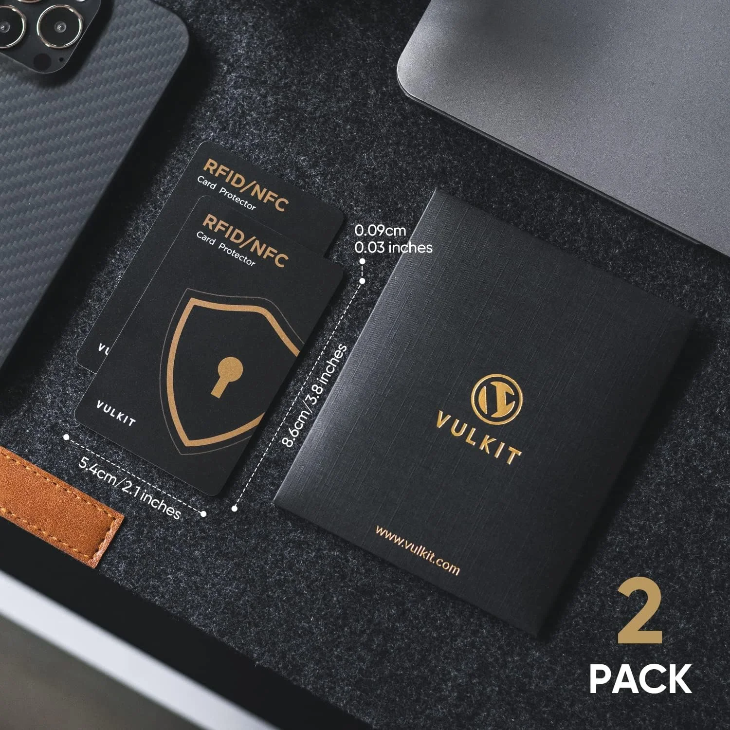 محافظ کارت اعتباری VULKIT با فناوری مسدود کننده RFID، بسته 2 عددی، محافظت از کارت های غیر تماسی NFC برای کیف پول تجاری و مسافرتی