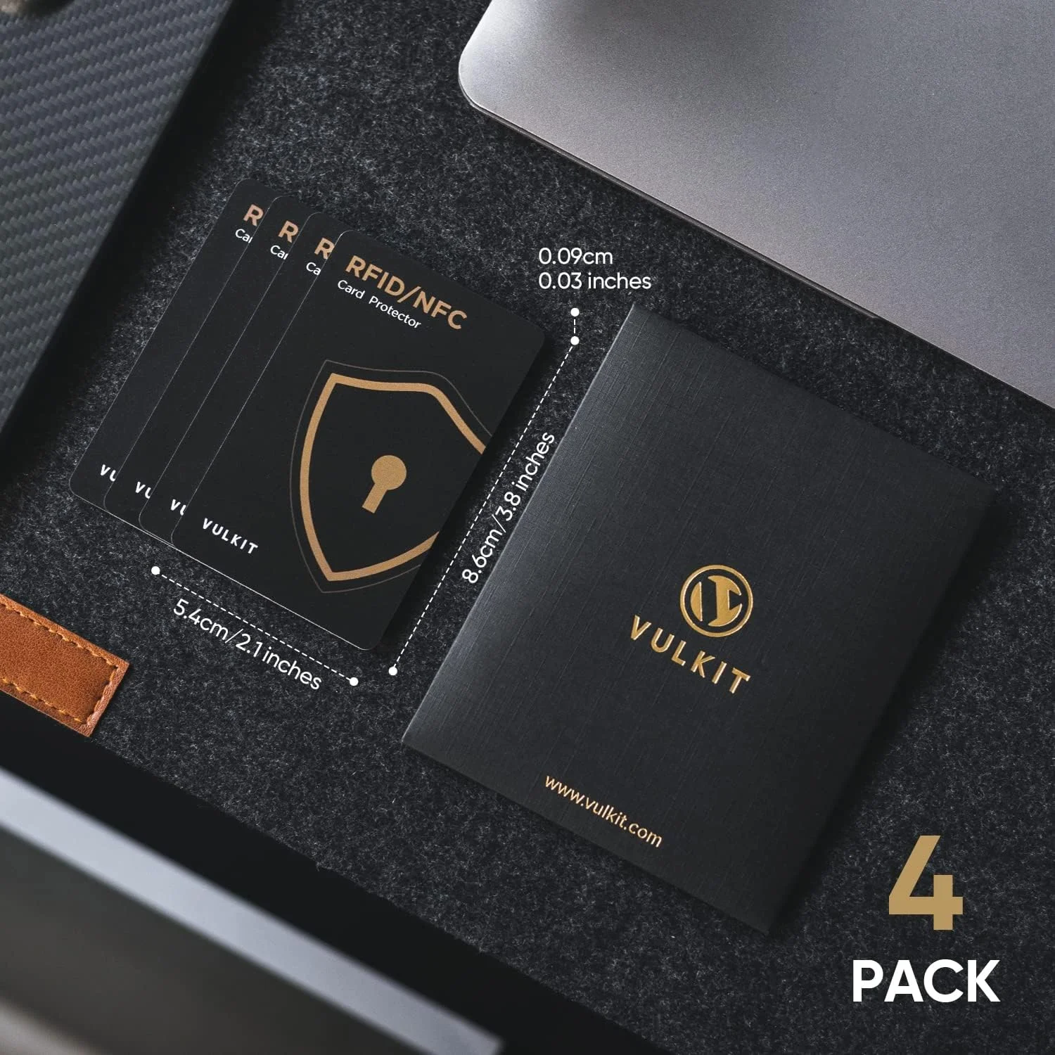 محافظ کارت اعتباری VULKIT با فناوری مسدود کننده RFID، بسته 4 عددی، محافظ کارت های NFC بدون تماس برای کیف پول تجاری و مسافرتی