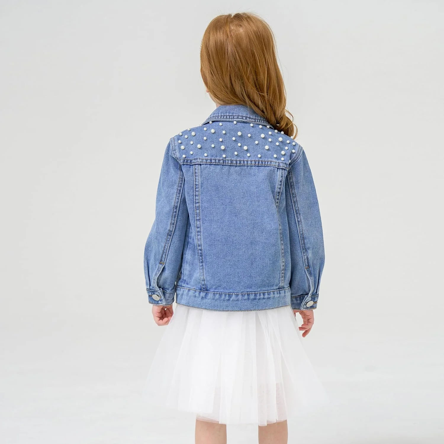 کت جین دخترانه Miipat، آستین بلند، دکمه دار، کت جین بچه گانه، کت جین تکه دوزی دخترانه، کت های غیر رسمی