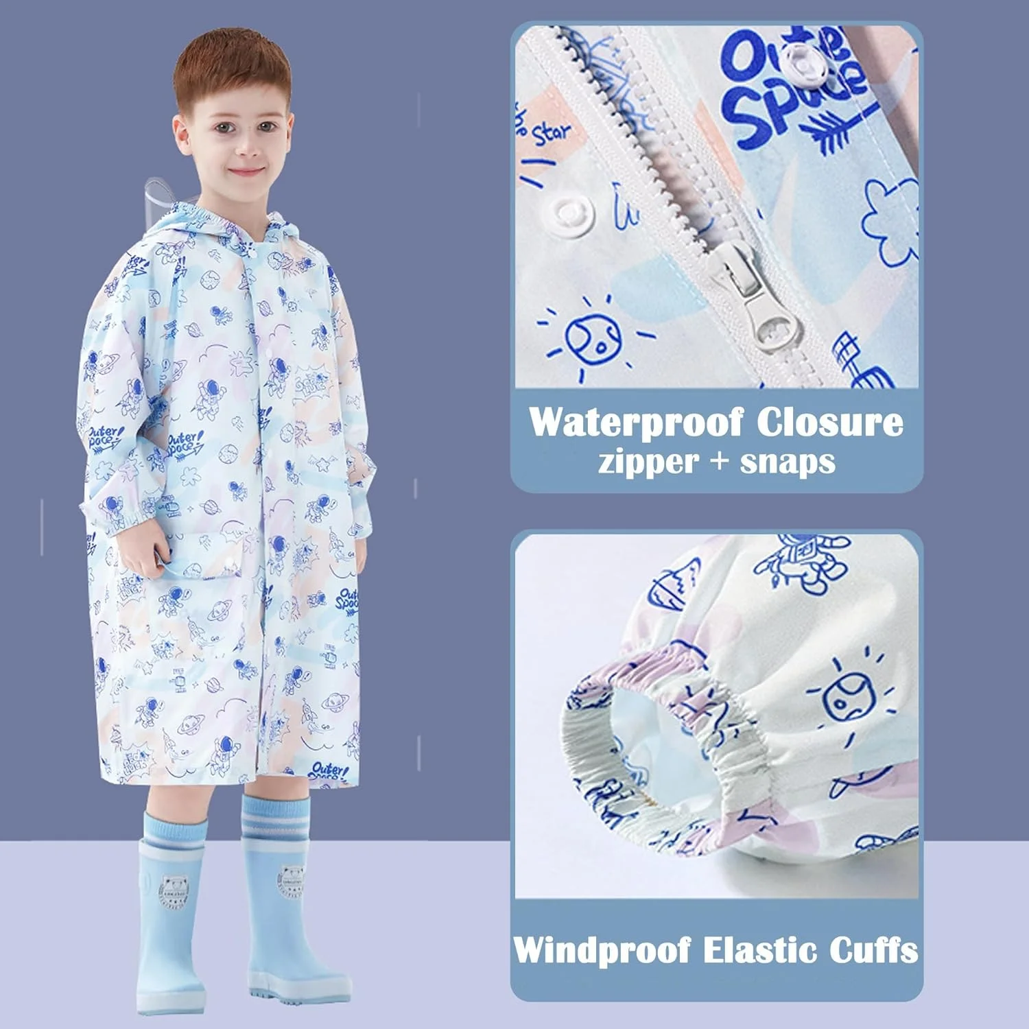 بارانی ضد آب کودکانه TERRIFI، پانچو بارانی قابل حمل EVA، مناسب برای دختران و پسران، کاپشن بارانی کودکانه، بارانی قابل استفاده مجدد برای کودکان، مناسب برای کوهنوردی، دوچرخه سواری، پیاده روی، کمپینگ، سایز L بارانی ضد آب کودکانه TERRIFI، پانچو بارانی قابل حمل EVA، مناسب برای دختران و پسران، کاپشن بارانی کودکانه، بارانی قابل استفاده مجدد برای کودکان، مناسب برای کوهنوردی، دوچرخه سواری، پیاده روی، کمپینگ، سایز L