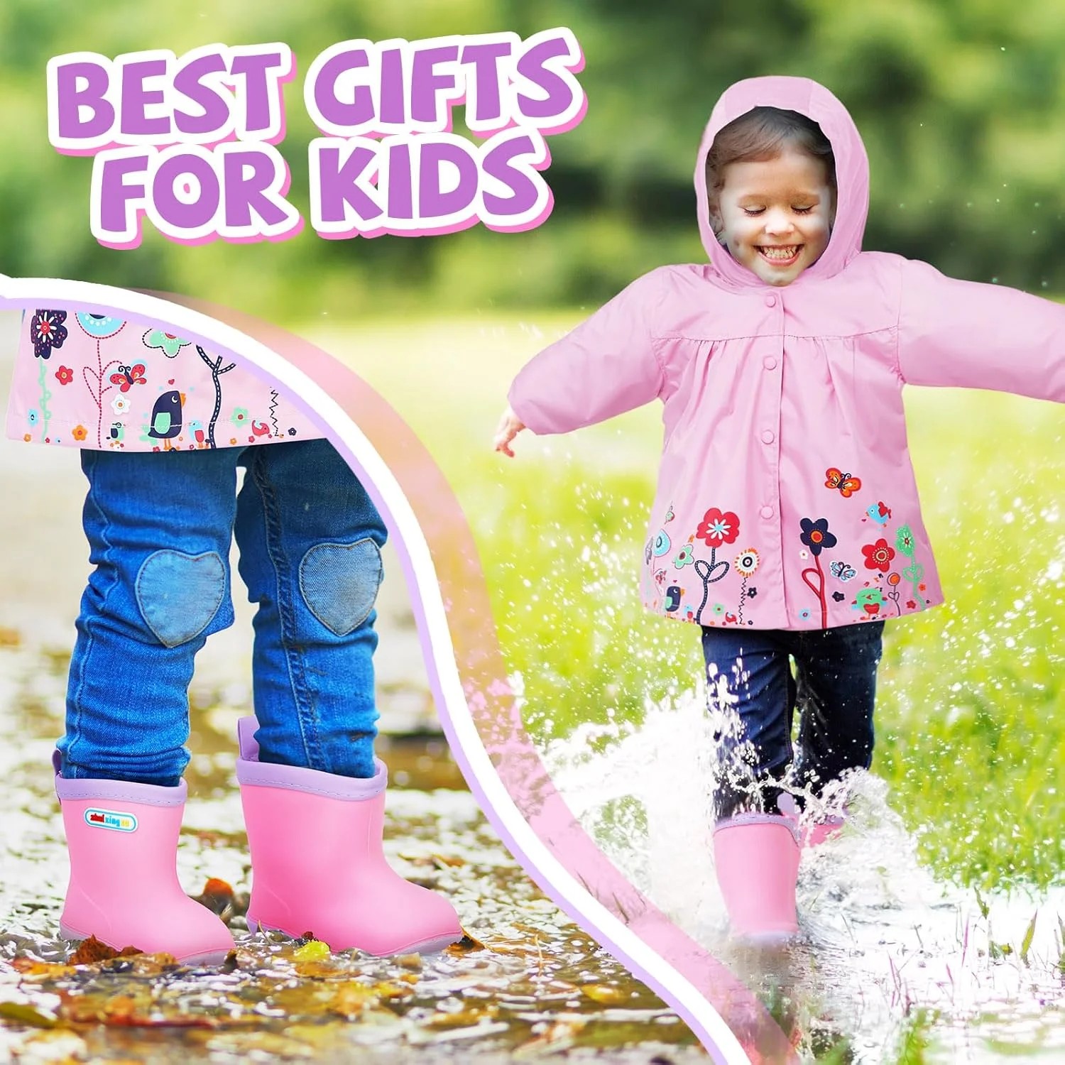 ست بارانی و چکمه بارانی 2 تکه Twistover برای کودکان نوپا، ژاکت زیپ دار کلاه دار کارتونی و کفش بارانی کوتاه برای پسران و دختران کوچک ست بارانی و چکمه بارانی 2 تکه Twistover برای کودکان نوپا، ژاکت زیپ دار کلاه دار کارتونی و کفش بارانی کوتاه برای پسران و دختران کوچک