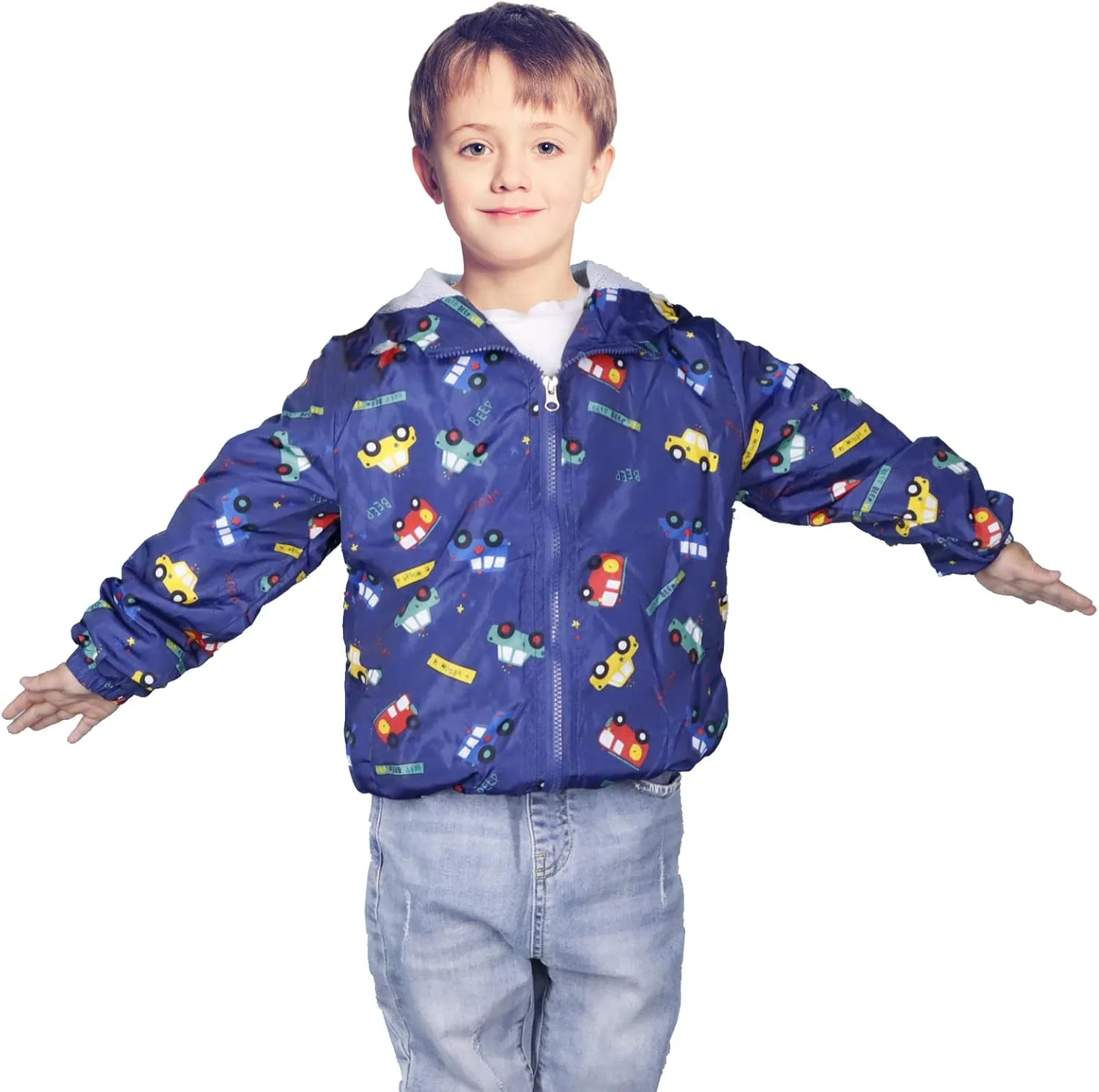 ژاکت کلاه دار پسرانه JinBei، ژاکت بادگیر بچه گانه، ژاکت زیپ دار کلاه دار، ضد باد، آستین بلند، شنل، ضد آفتاب، لباس های ضخیم کارتونی، نرم، سبک و نازک 1-7 سال