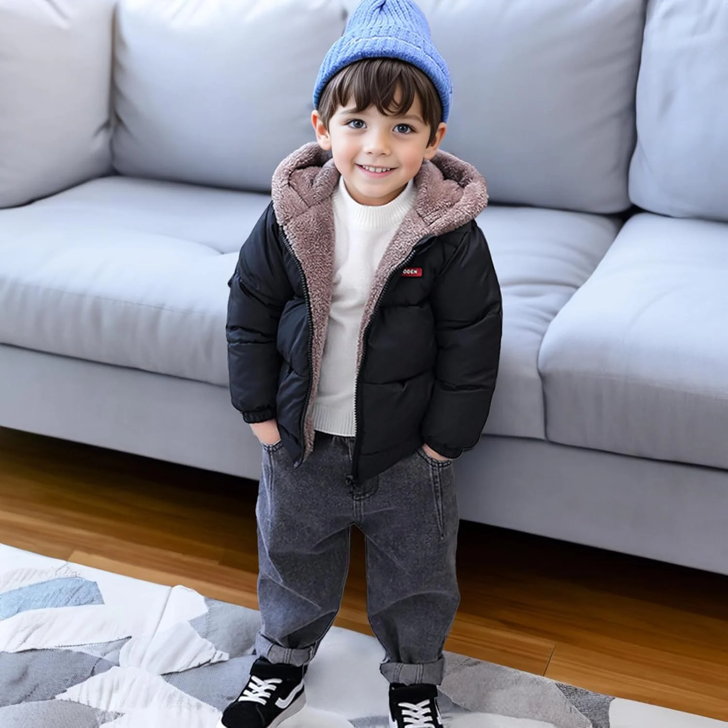 کت پشم گوسفند زمستانی نوزاد JiAmy، ژاکت پسرانه، لباس بیرونی، لباس های پد دار دخترانه