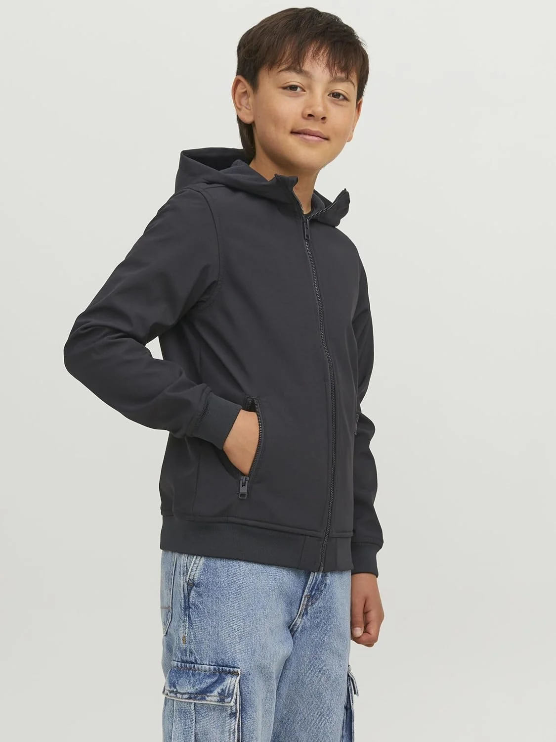 کاپشن پسرانه جک اند جونز جونیور مدل Jjebasic Sn Jnr Softshell Hood