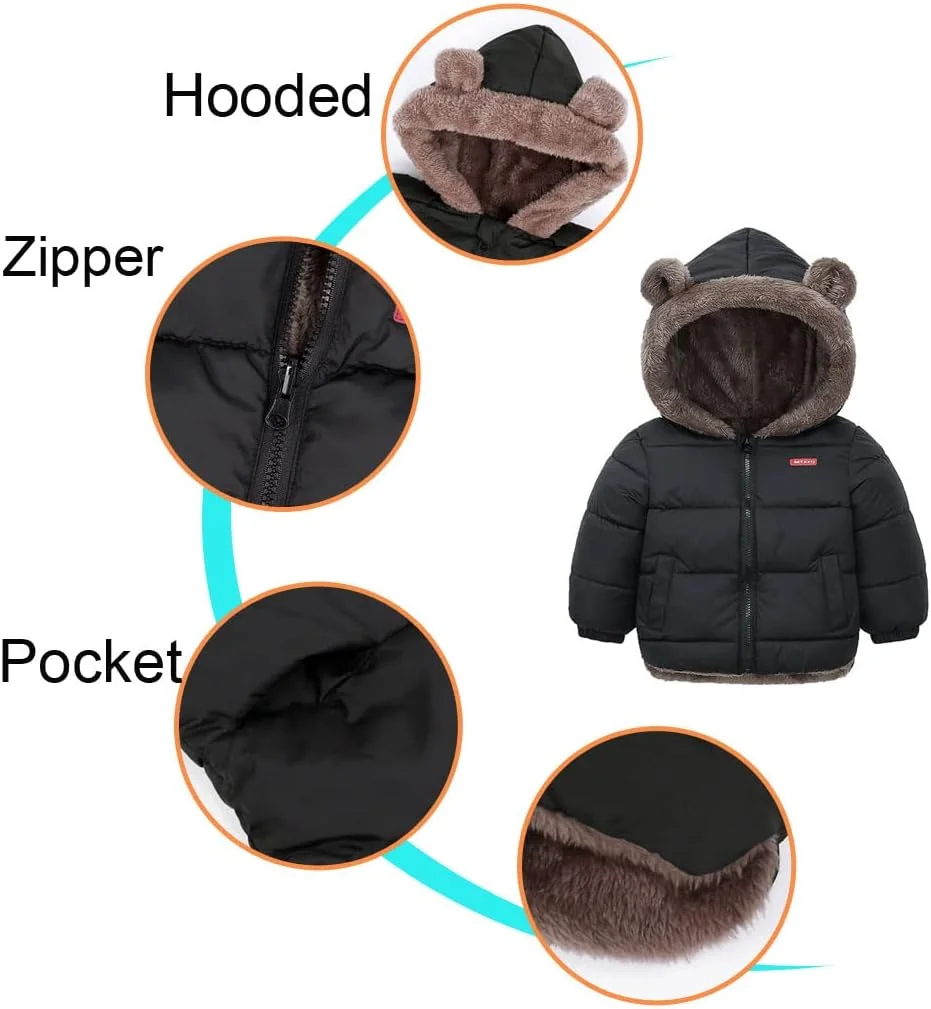کت پشم گوسفند زمستانی نوزاد JiAmy، ژاکت پسرانه، لباس بیرونی، لباس های پد دار دخترانه