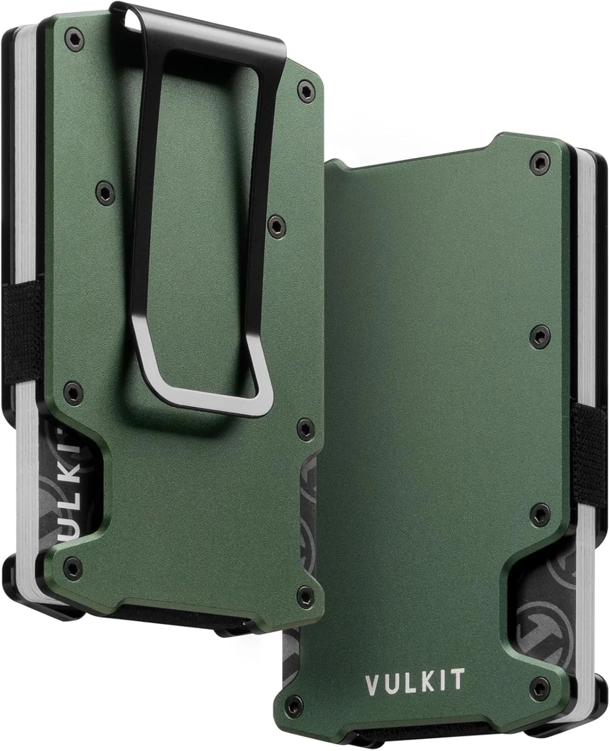 کیف پول باریک مینیمالیستی VULKIT مردانه با گیره پول - کیف پول فلزی مسدود کننده RFID