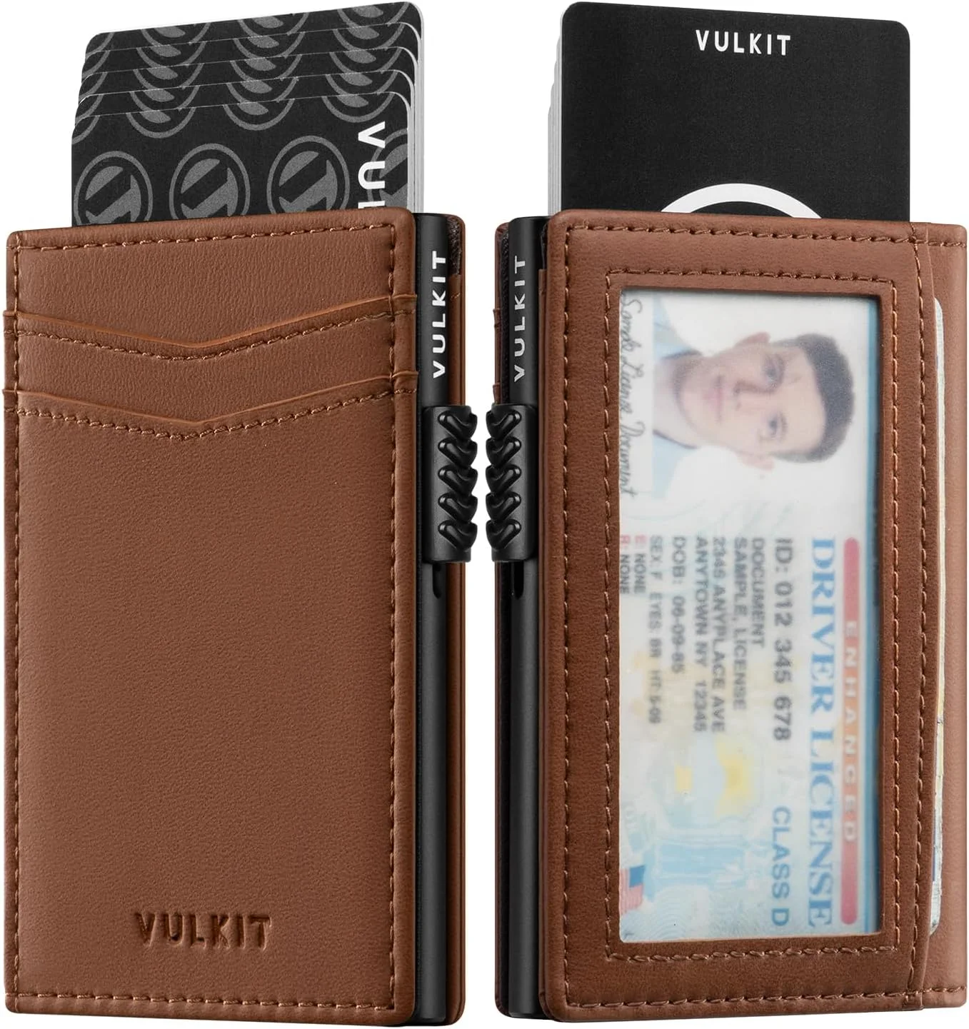کیف پول باریک مردانه VULKIT، جاکارتی پاپ آپ، کیف پول فلزی مسدود کننده RFID، طراحی مینیمالیستی، ظرفیت تا 11 کارت