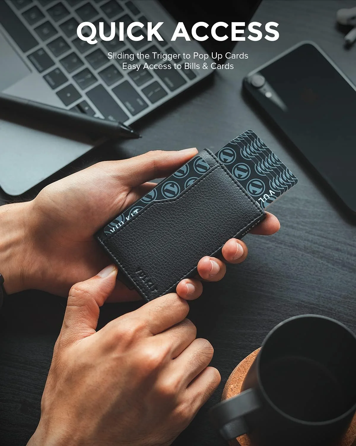 کیف کارت اعتباری VULKIT با دو پنجره شناسایی، کیف پول چرمی Passcase با قابلیت مسدودسازی RFID و بازشو خودکار برای کارت و اسکناس کیف کارت اعتباری VULKIT با دو پنجره شناسایی، کیف پول چرمی Passcase با قابلیت مسدودسازی RFID و بازشو خودکار برای کارت و اسکناس