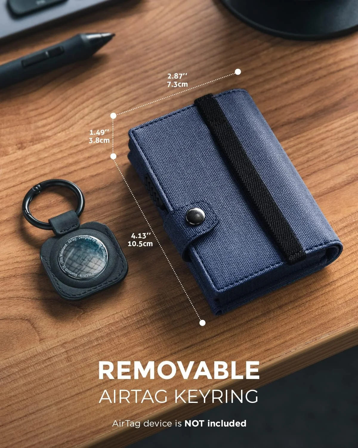 کیف کارت پاپ آپ VULKIT با جای ایرتگ، محافظ RFID، دارای محفظه اسکناس و پنجره شناسایی برای آقایان (سرمه ای)