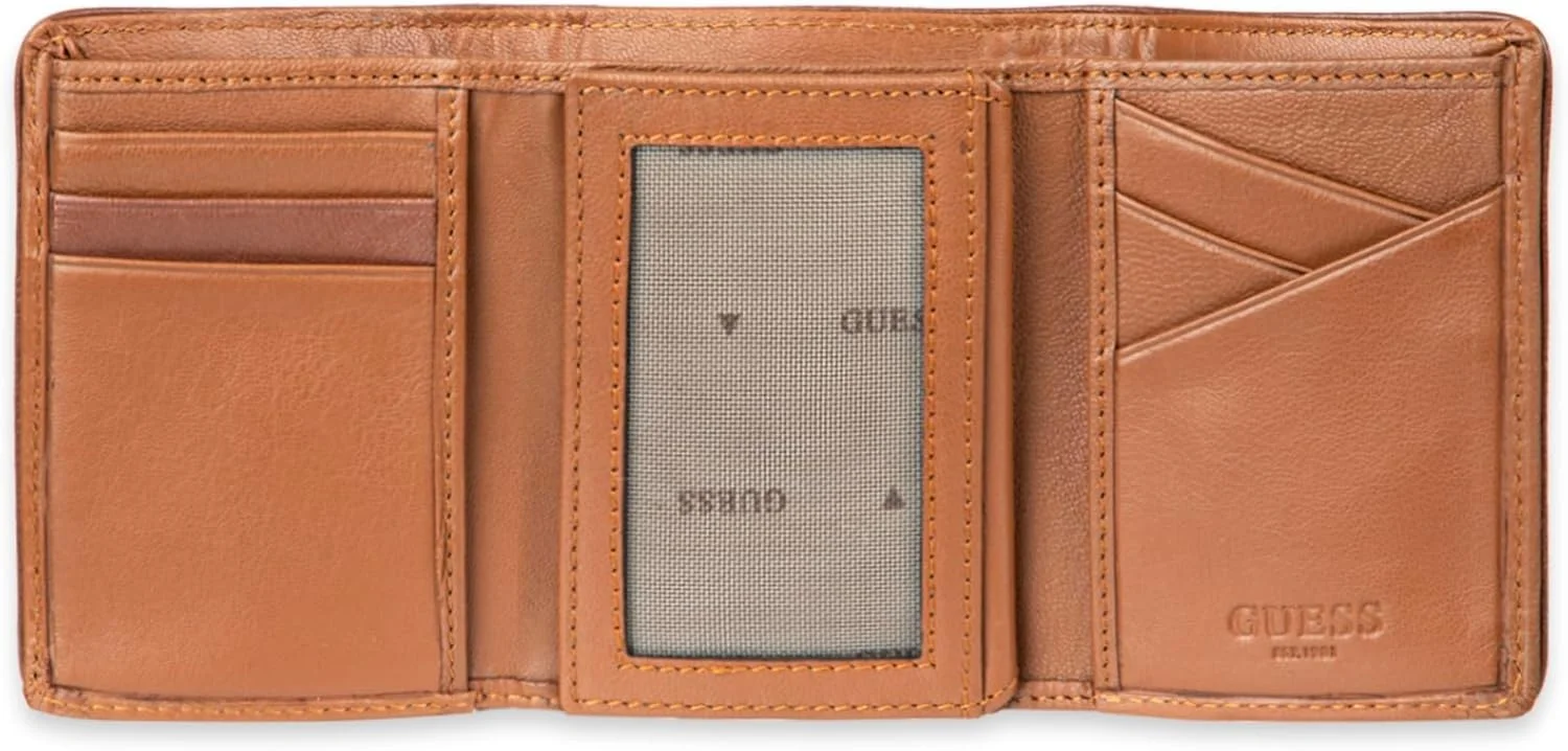 کیف پول سه لت مردانه گس مدل Quattro G Saffiano، قهوه ای روشن، سایز One Size، کیف پول سه لت Quattro G Saffiano