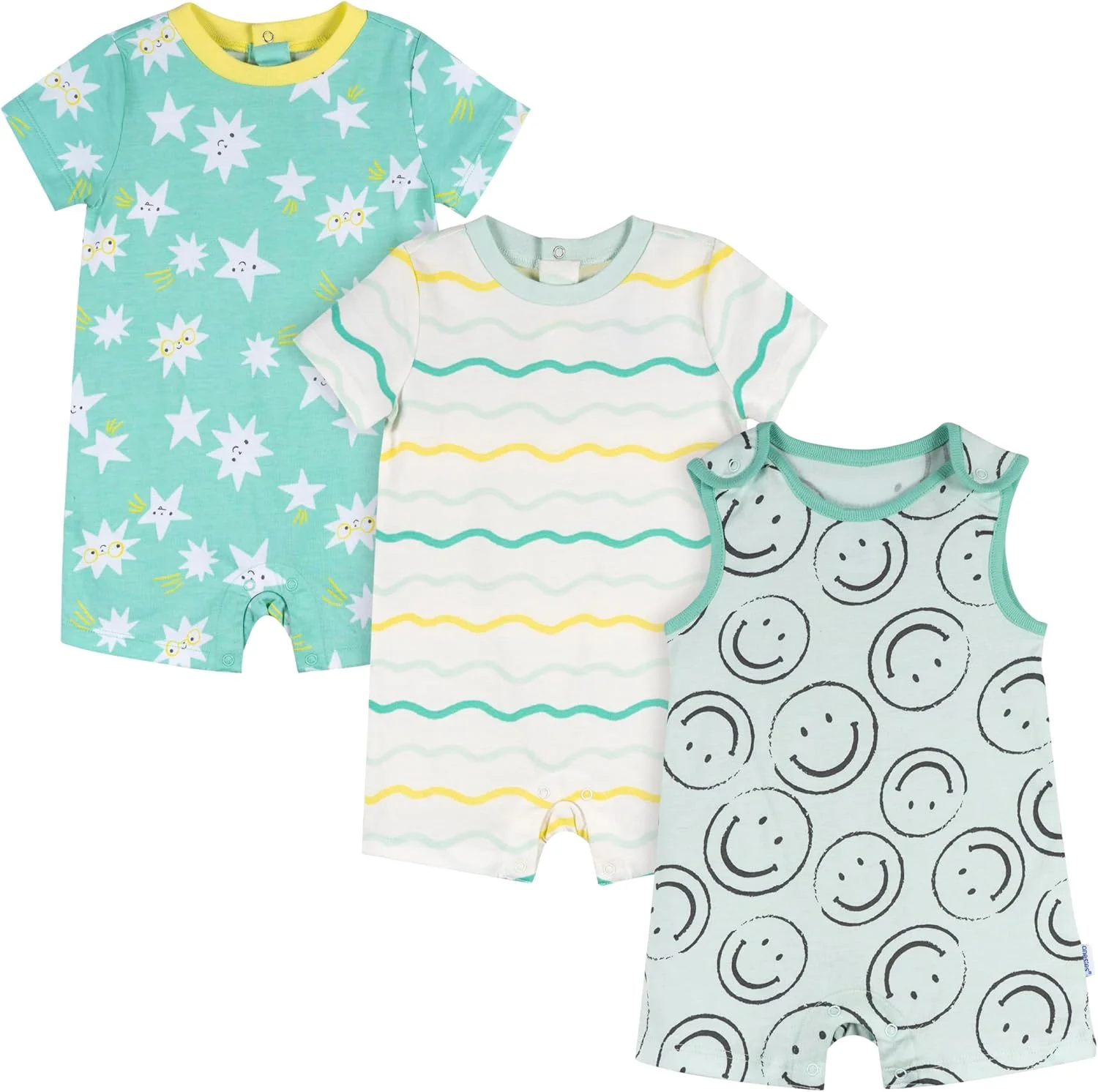 لباس سرهمی نوزادی Onesies Brand طرح یونیسکس (بسته 3 عددی)