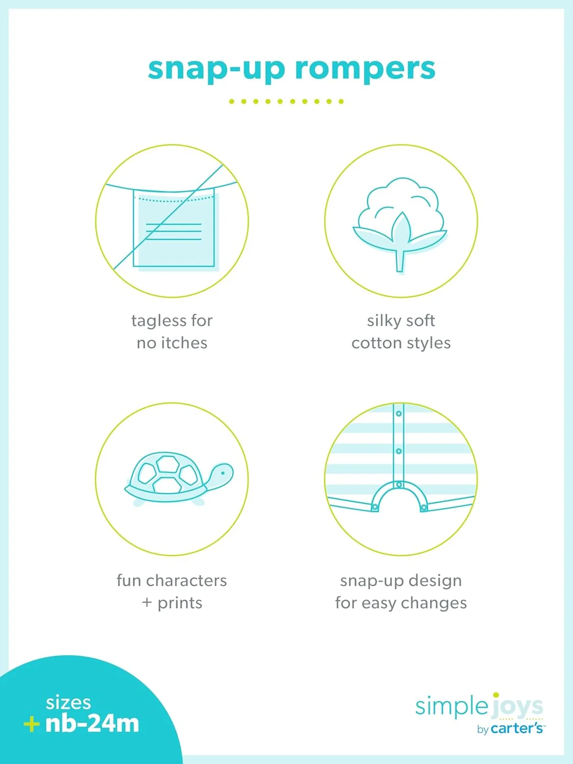 لباس سرهمی نوزاد دخترانه کارترز مدل Simple Joys بسته 3 عددی لباس سرهمی نوزاد دخترانه کارترز مدل Simple Joys بسته 3 عددی