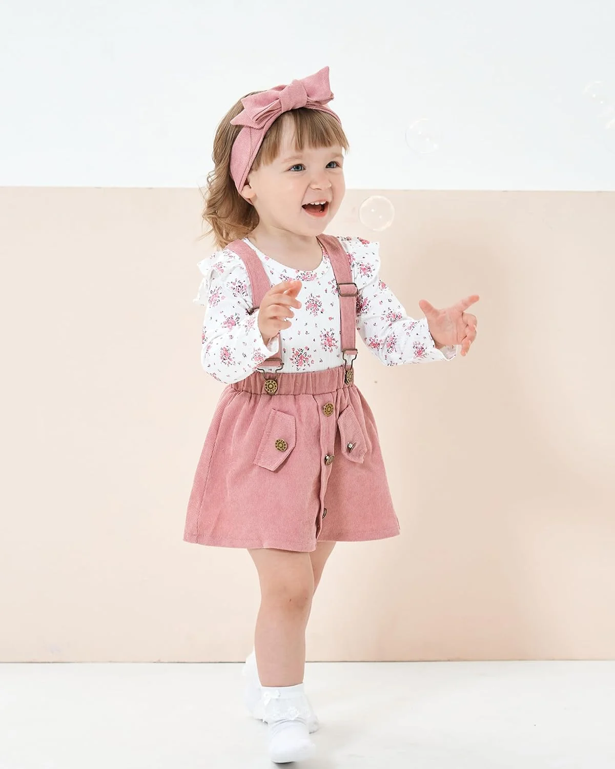 ست لباس دخترانه بچه گانه، بلوز آستین بلند چین دار و شلوار، لباس های پاییزی و زمستانی نوزاد دخترانه ناز 9 ماهه تا 4 ساله