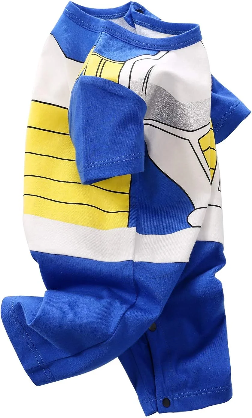 YFYBaby ست 2 عددی رامپر آستین کوتاه پسرانه طرح کارتونی نارنجی/آبی، سایز 3-6 ماه