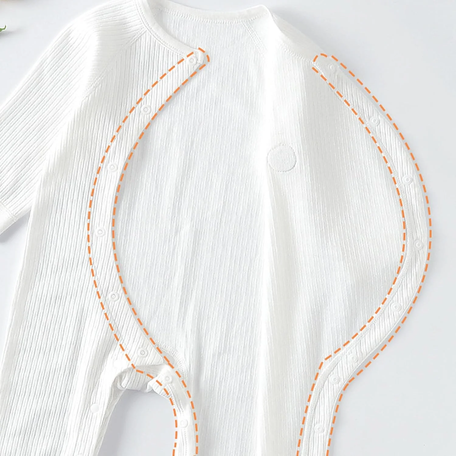 ZONEY لباس زیر دکمه دار نوزادی پسرانه دخترانه پنبه ارگانیک آستین بلند سرهمی 2 عددی لباس، 0-24 ماه