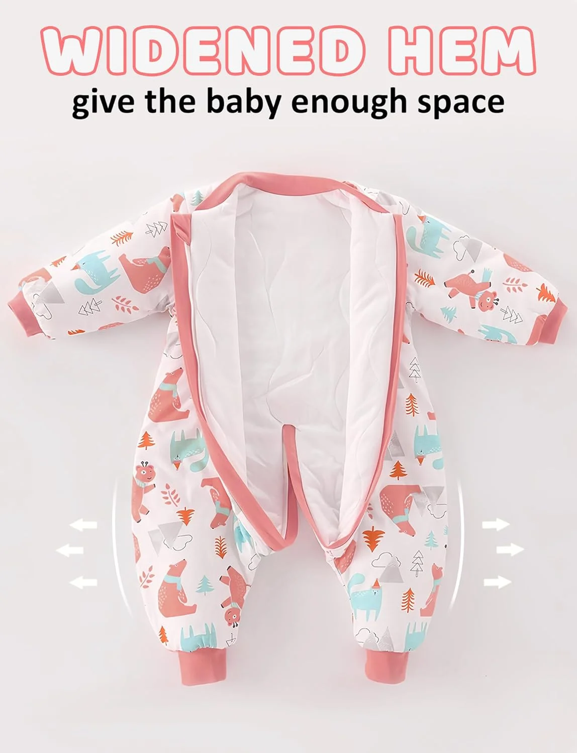 هپی چری کیسه خواب نخی نوزاد унисекс، комбинеز جذاب آستین بلند یک تکه پتو پوشیدنی 0-5 سال