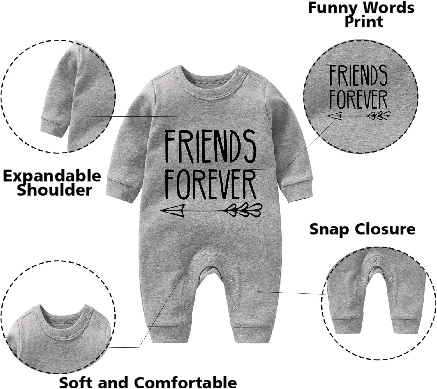 لباس سرهمی نوزاد دوقلو culbutomind، بادی پسرانه دخترانه بهترین دوستان برای همیشه، هدیه های سرگرم کننده نوزاد، لباس خنده دار نوزاد لباس سرهمی نوزاد دوقلو culbutomind، بادی پسرانه دخترانه بهترین دوستان برای همیشه، هدیه های سرگرم کننده نوزاد، لباس خنده دار نوزاد