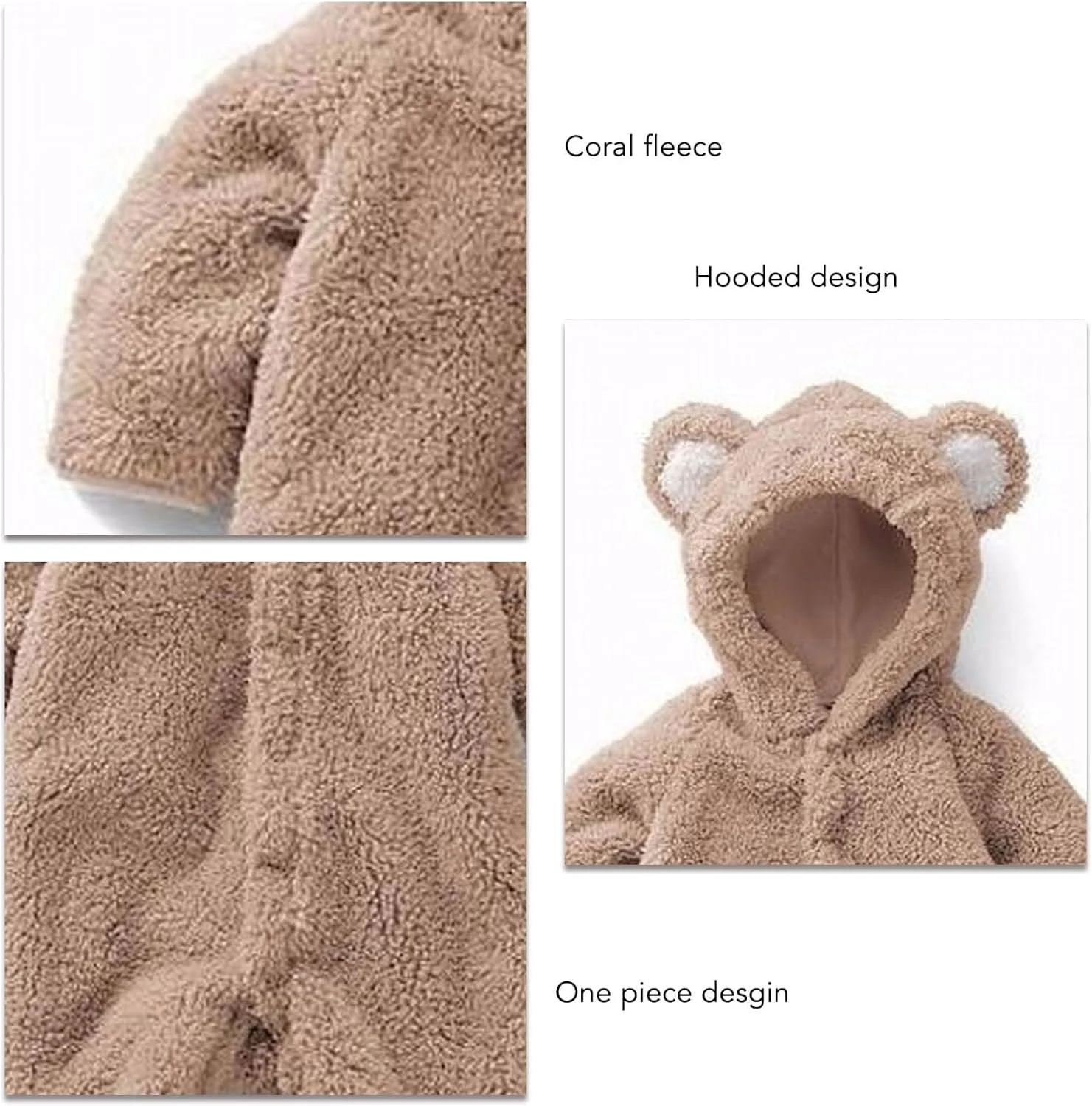 جامپسوت کلاه دار نوزاد Cryfokt، لباس خرس تکه ای نوزاد، جامپسوت پشمی دخترانه پسرانه، رامپر پشمی کلاه دار لباس برفی زمستانی برای پاییز زمستان (قهوه ای) جامپسوت کلاه دار نوزاد Cryfokt، لباس خرس تکه ای نوزاد، جامپسوت پشمی دخترانه پسرانه، رامپر پشمی کلاه دار لباس برفی زمستانی برای پاییز زمستان (قهوه ای)