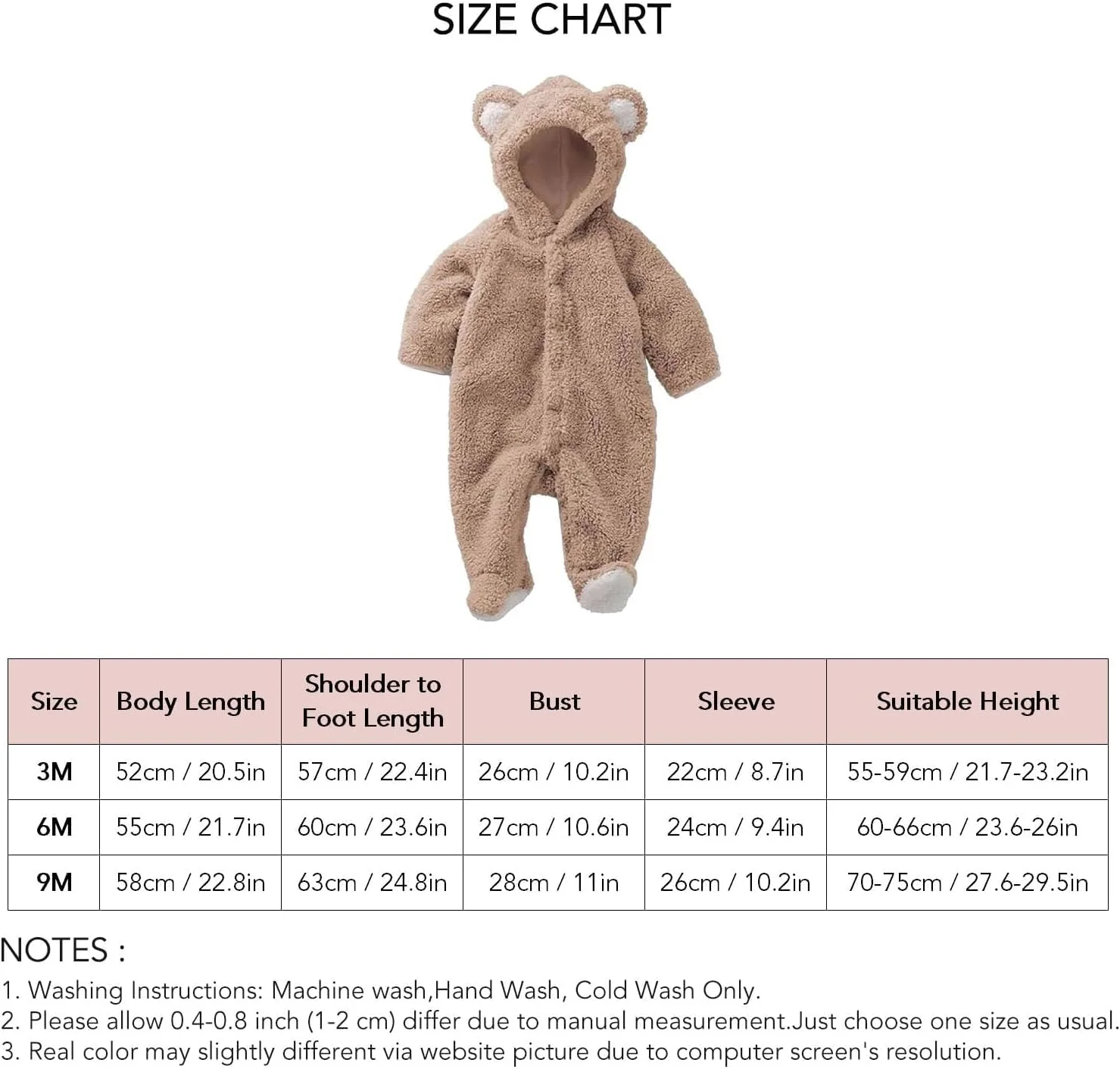 جامپسوت کلاه دار نوزاد Cryfokt، لباس خرس تکه ای نوزاد، جامپسوت پشمی دخترانه پسرانه، رامپر پشمی کلاه دار لباس برفی زمستانی برای پاییز زمستان (قهوه ای) جامپسوت کلاه دار نوزاد Cryfokt، لباس خرس تکه ای نوزاد، جامپسوت پشمی دخترانه پسرانه، رامپر پشمی کلاه دار لباس برفی زمستانی برای پاییز زمستان (قهوه ای)