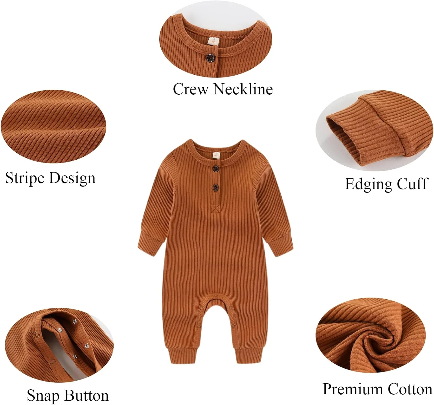 سرهمی بافتنی نوزادی Chamie، لباس یکسره آستین بلند بدون پا مناسب نوزادان دختر و پسر، 0-24 ماه