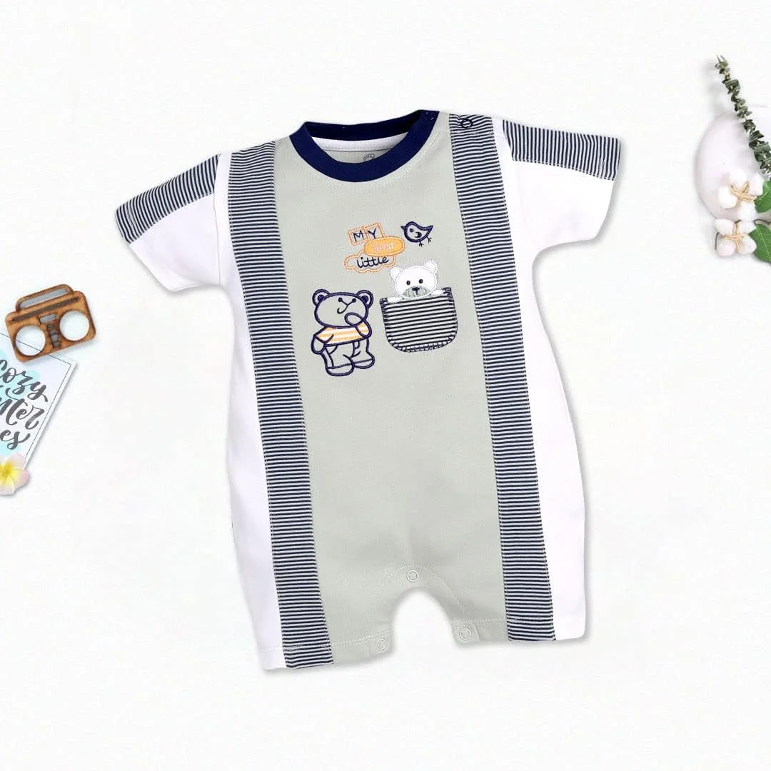 رامپر آستین کوتاه 100% پنبه خالص پسرانه بی بی گو رامپر آستین کوتاه 100% پنبه خالص پسرانه بی بی گو