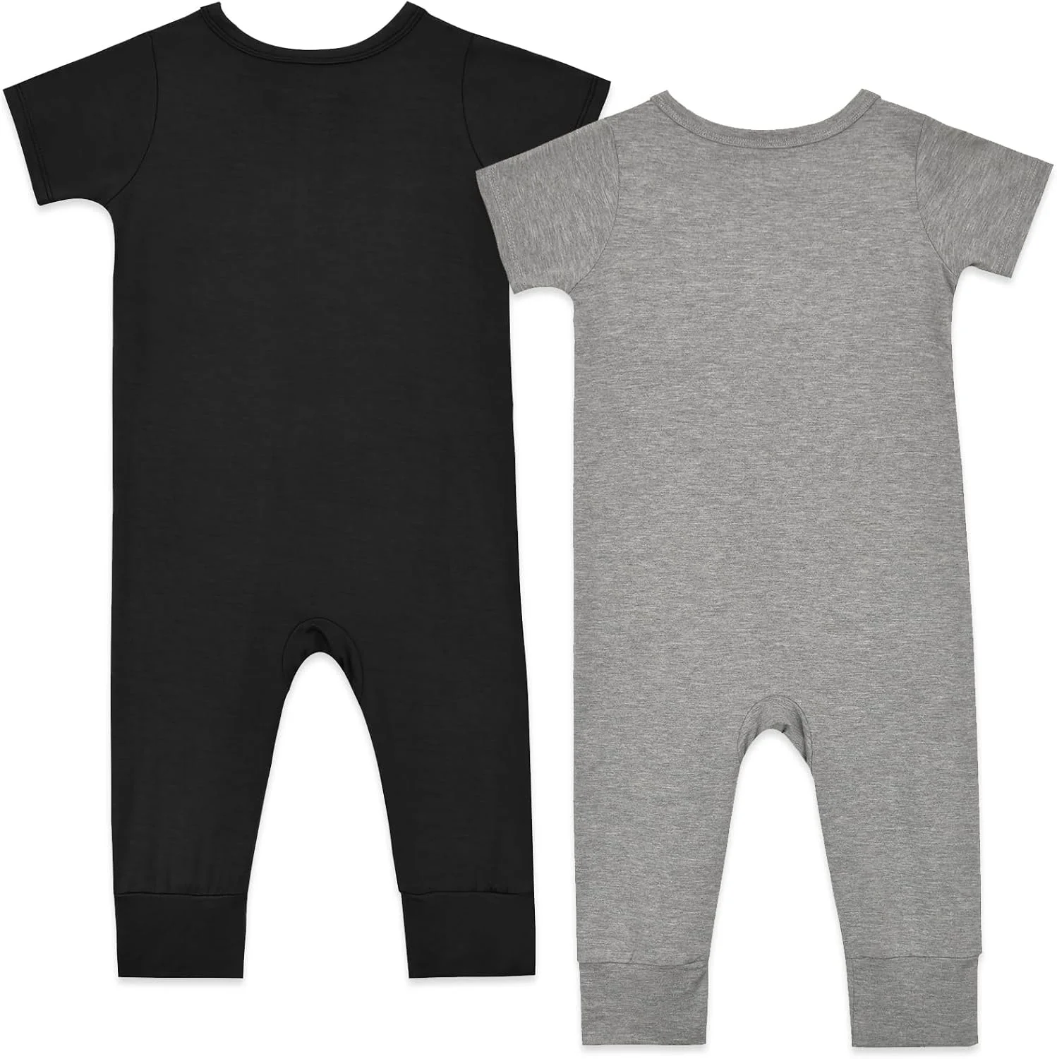 رامپر نوزادی آبلکسما، بامبو ریون، آستین کوتاه، بدون پا، لباس خواب زیپ دار دو طرفه، لباس سرهمی تابستانی 0-24 ماه