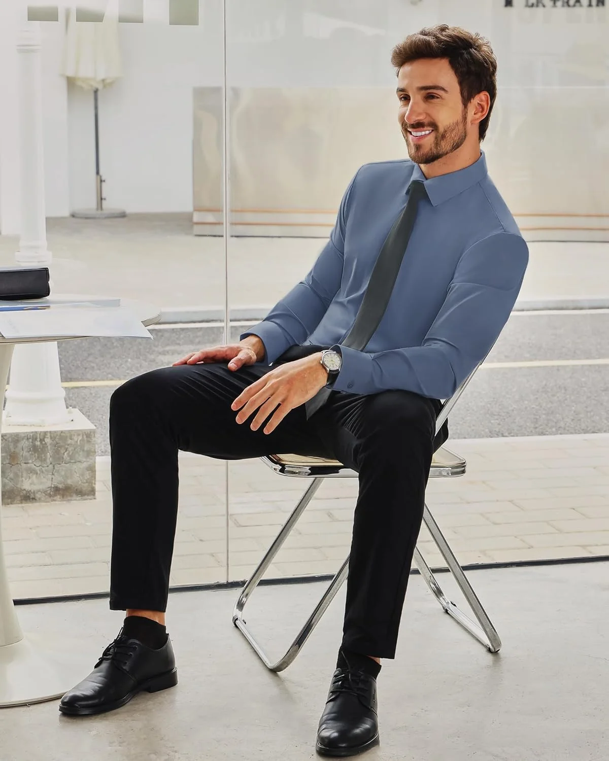 پیراهن مردانه کشی آلیمنز اند جنتل، مدل Slim Fit، آستین بلند، غیر رسمی، جذب و مناسب عضلات، ضد چروک، دکمه دار، آبی بی نهایت، XXL پیراهن مردانه کشی آلیمنز اند جنتل، مدل Slim Fit، آستین بلند، غیر رسمی، جذب و مناسب عضلات، ضد چروک، دکمه دار، آبی بی نهایت، XXL