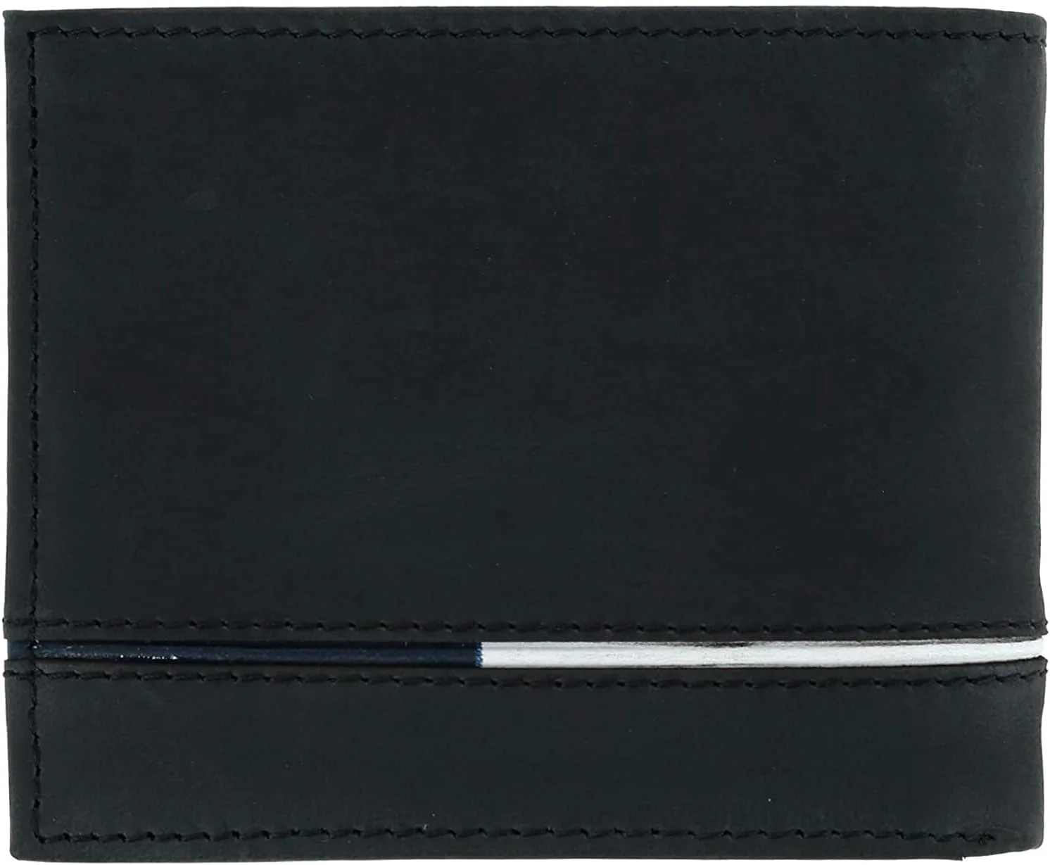 کیف پول چرمی مردانه تامی هیلفیگر مدل Leif RFID Bifold با جای کارت شناسایی تاشو، مشکی، مشکی، کیف پول RFID سایز One Size