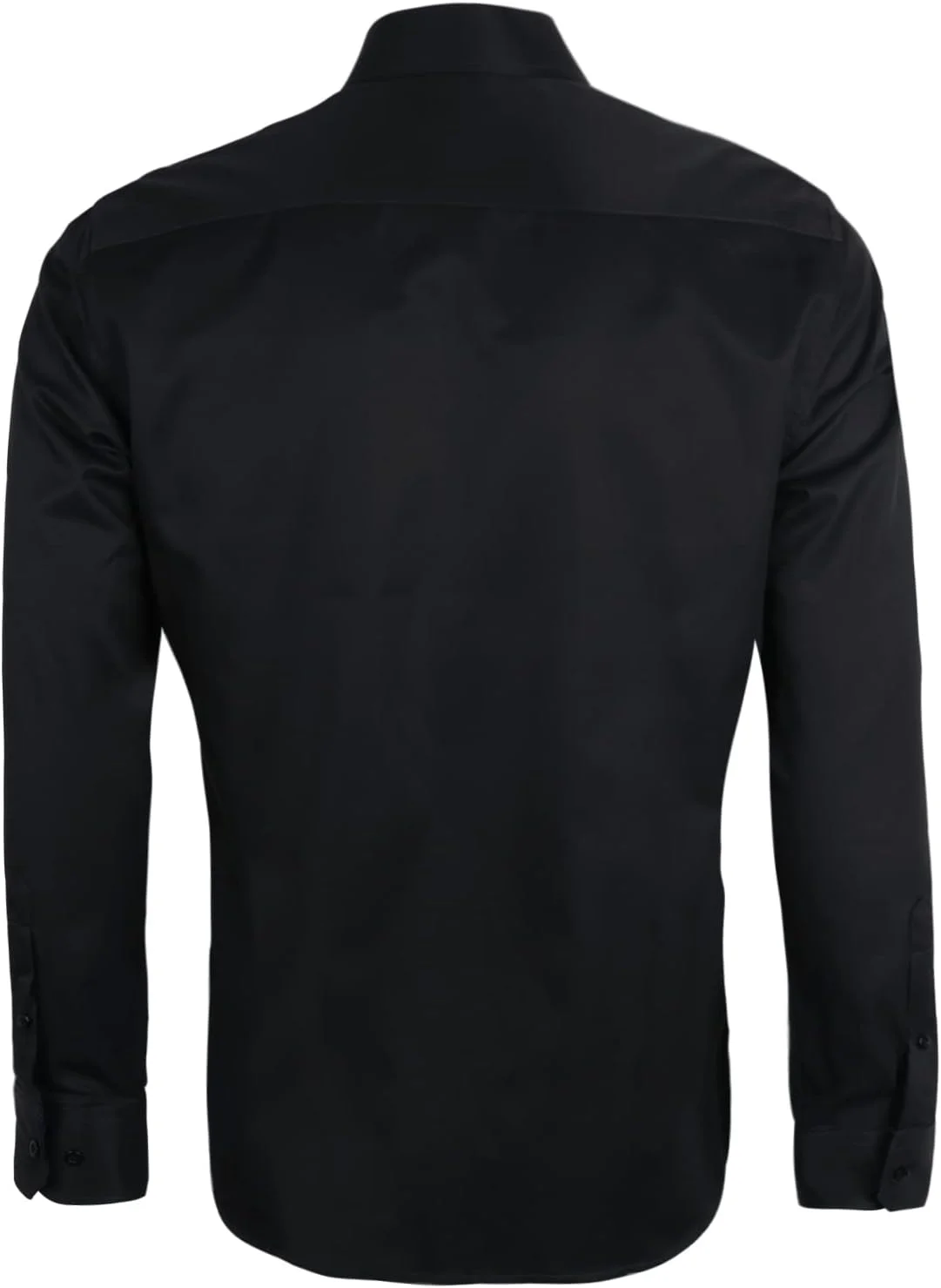 پیراهن مردانه Alizeal مناسب برای کار، مدل Slim Fit، آستین بلند، طرح تکه دوزی، دکمه دار، مشکی + آبی سلطنتی، سایز S