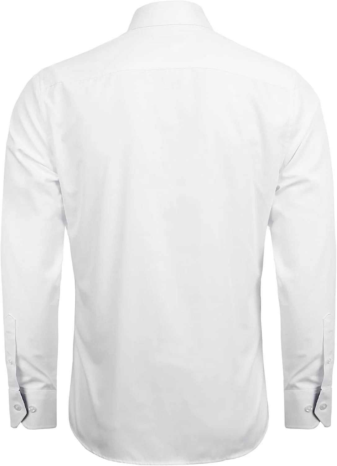 پیراهن مردانه آلیزئال، مناسب برای تجارت، مدل Slim Fit، آستین بلند، طرح تکه دوزی، دکمه دار، سفید + آبی رویال، L