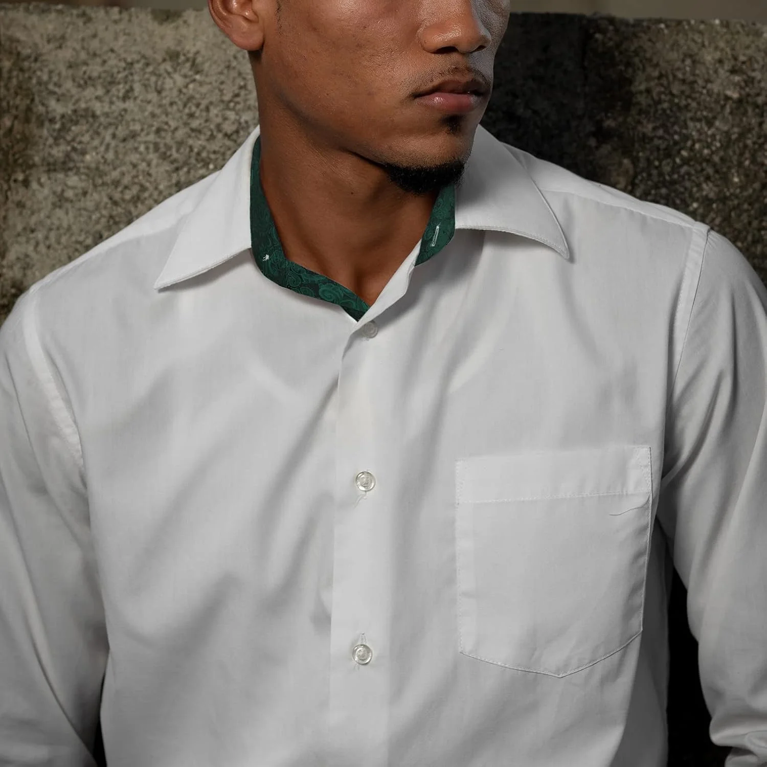 پیراهن مردانه آلیزآل، مناسب برای تجارت، مدل Slim Fit، آستین بلند، طرح تکه دوزی، دکمه دار، سفید + سبز تیره، XL پیراهن مردانه آلیزآل، مناسب برای تجارت، مدل Slim Fit، آستین بلند، طرح تکه دوزی، دکمه دار، سفید + سبز تیره، XL