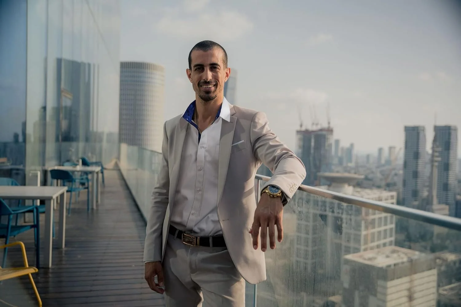 پیراهن مردانه آلیزآل، مناسب برای تجارت، مدل Slim Fit، آستین بلند، طرح تکه دوزی، دکمه دار، سفید + بنفش تیره، XL