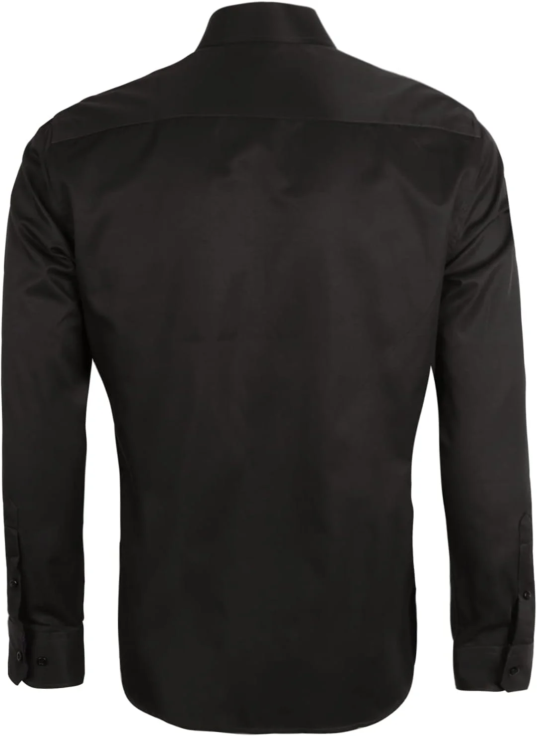 پیراهن مردانه Alizeal، مناسب برای کار، مدل Slim Fit، آستین بلند، طرح تکه دوزی، دکمه دار، مشکی + سبز تیره، L