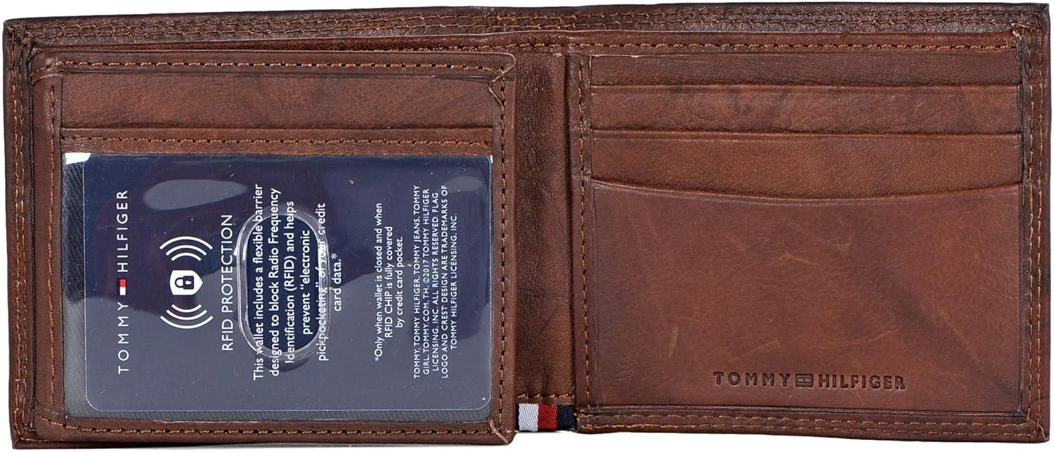 کیف پول مردانه تامی هیلفیگر مدل RFID Blocking Leather Extra Capacity Traveler