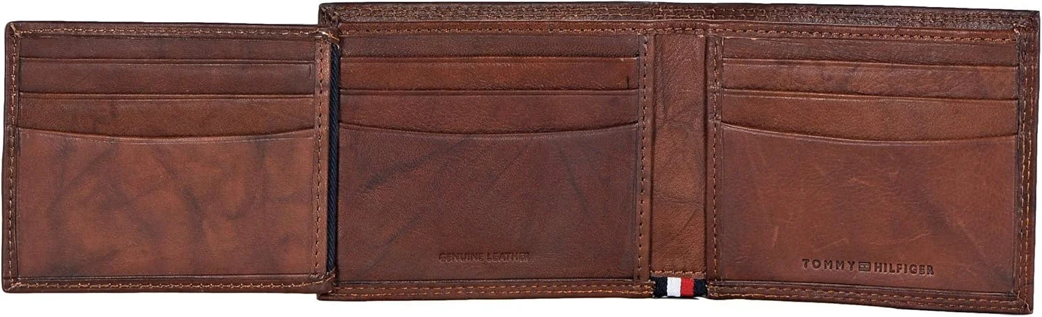 کیف پول مردانه تامی هیلفیگر مدل RFID Blocking Leather Extra Capacity Traveler