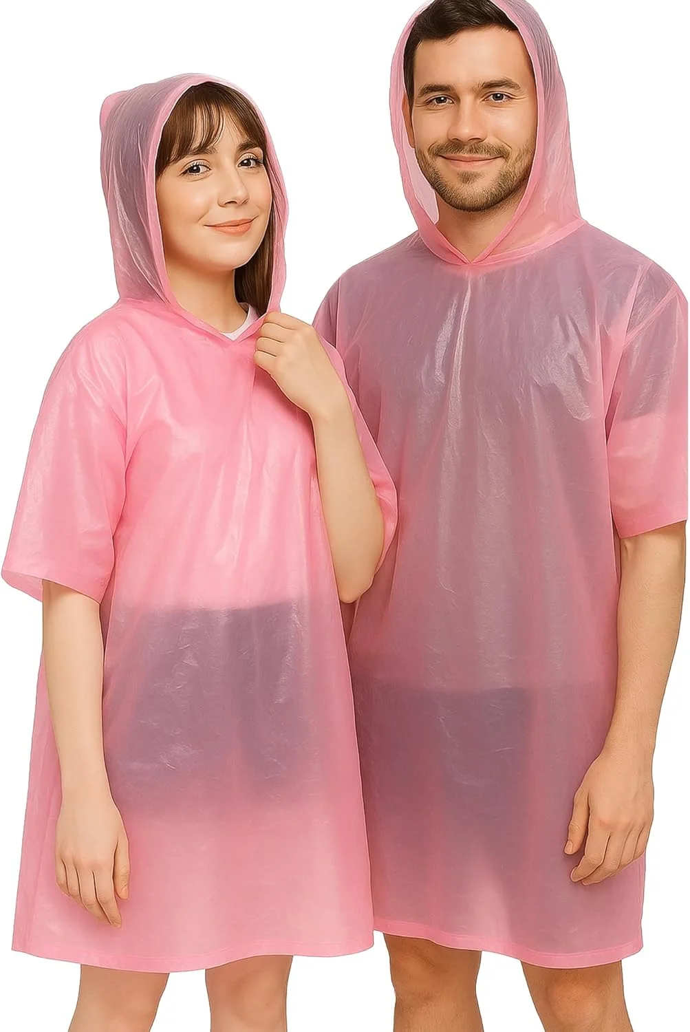 پانچو بارانی یکبار مصرف HiFEN® Unisex - پانچو بارانی سایز بزرگ ضد آب، بارانی اضطراری، بارانی بزرگسالان با کلاه و آستین، ایده آل برای جشنواره ها، پارک های موضوعی، ماهیگیری، کمپینگ